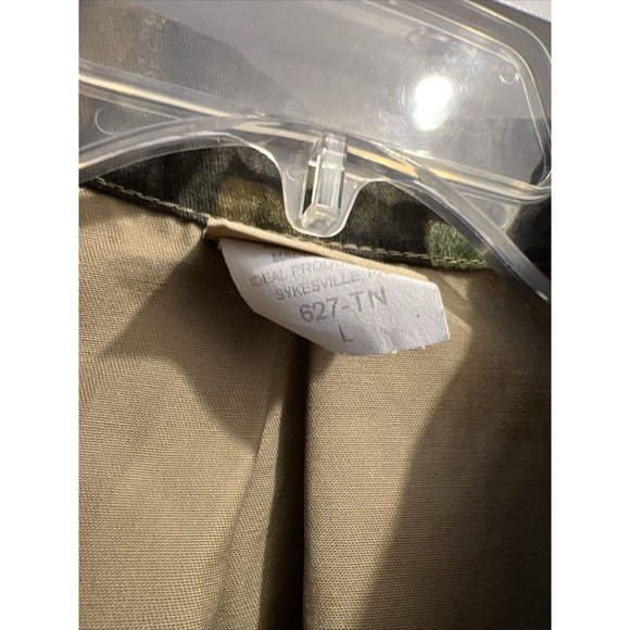 VTG Ideal Men L Khaki Camo Trim, Short Sleeve Canvas Hunting/Shooting Shirt NEW! - Picture 4 of 8